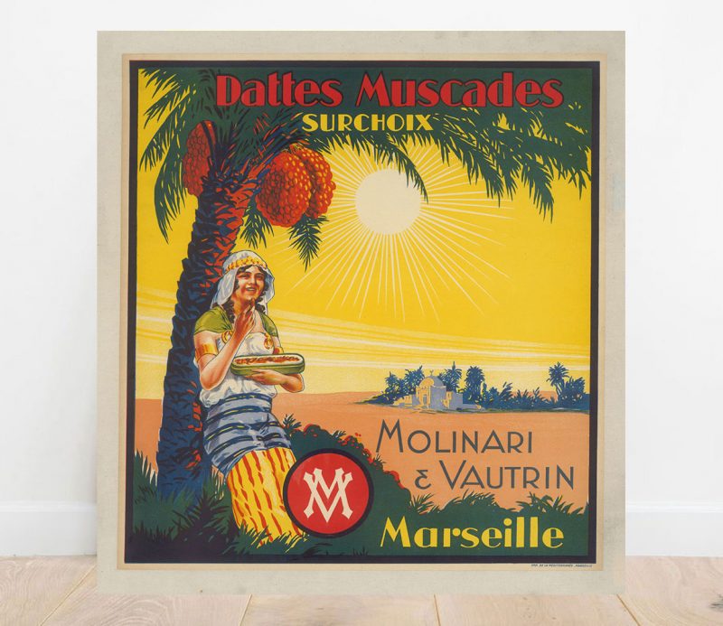 Affiche vintage Marseille Alger