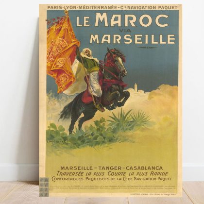 Affiche vintage Le Maroc via Marseille