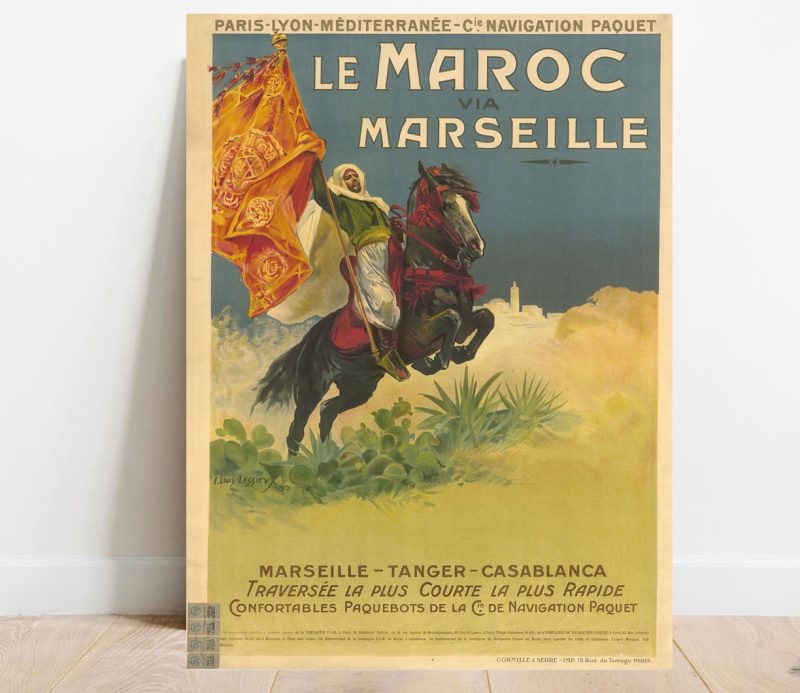 Affiche vintage Le Maroc via Marseille