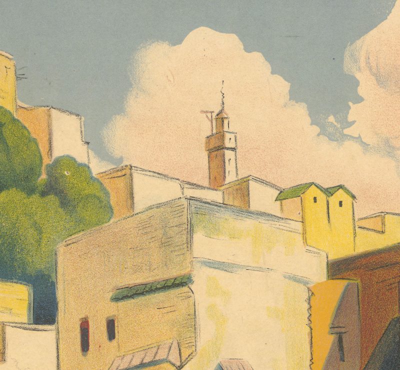 Affiche vintage Meknes Maroc